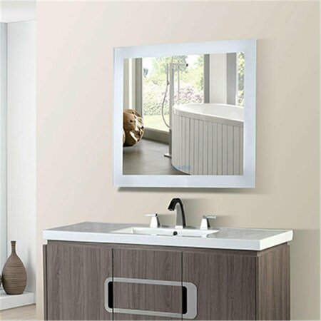 COMFORTCORRECT 30 x 3 x 27 in. Rectangular LED Bordered Illuminated Mirror with Bluetooth Speakers CO2798270